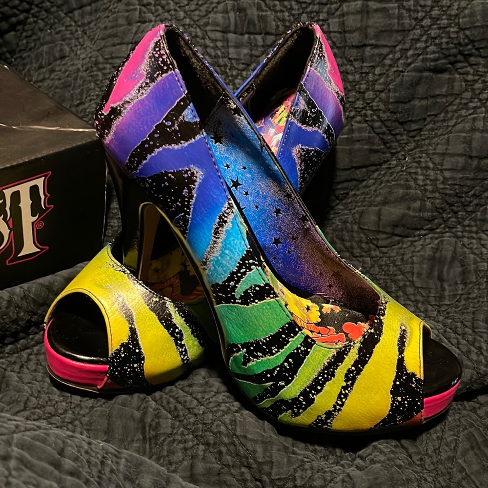 Iron Fist platform peep toe heels